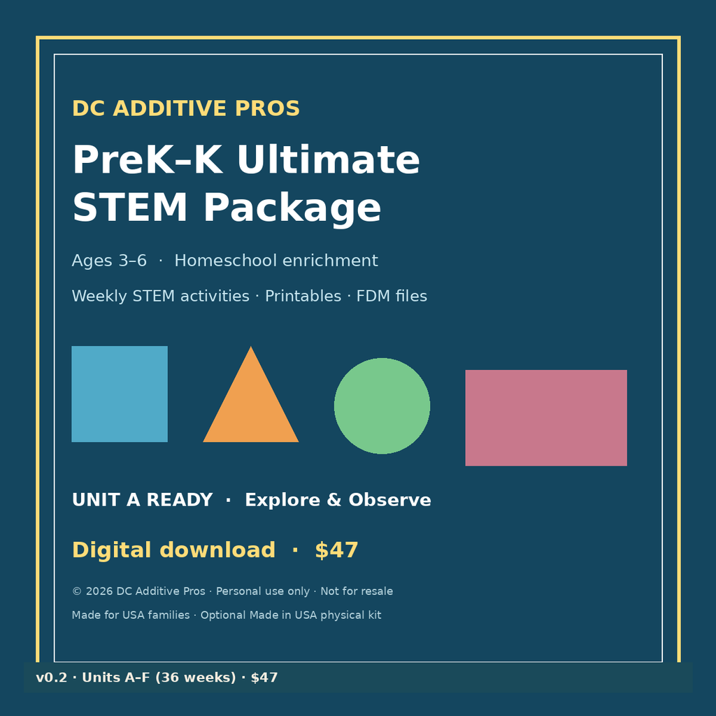 PreK–K Ultimate Homeschool STEM Package digital download cover