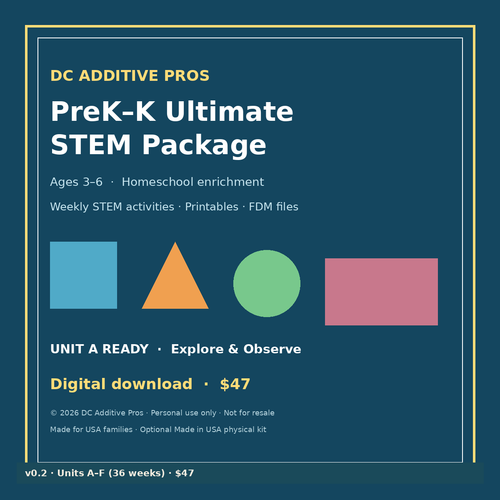 PreK–K Ultimate Homeschool STEM Package digital download cover