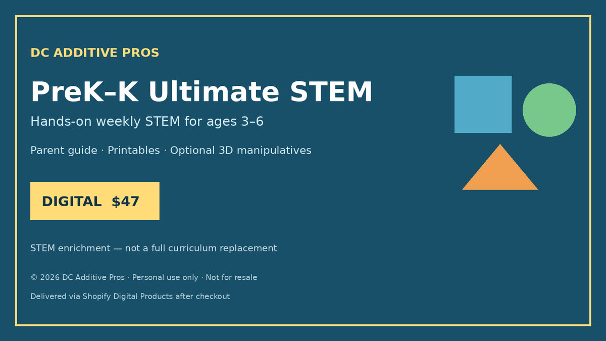 PreK–K Ultimate Homeschool STEM Package digital download landscape cover
