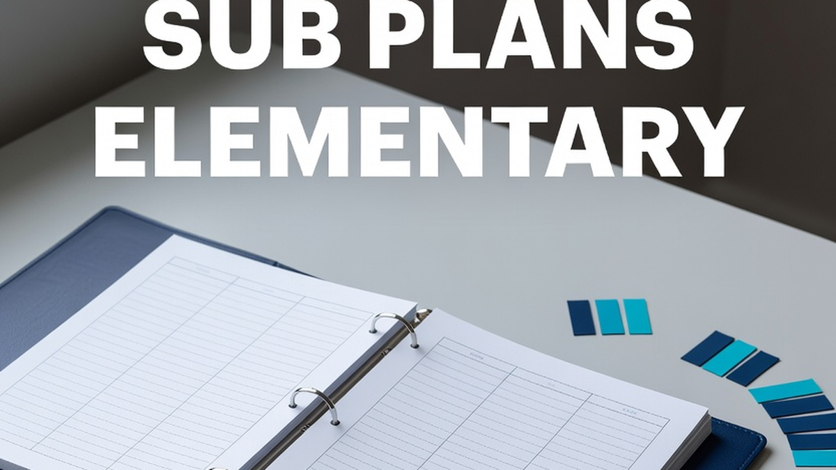 Emergency Elementary Sub Plans Kit digital download landscape cover