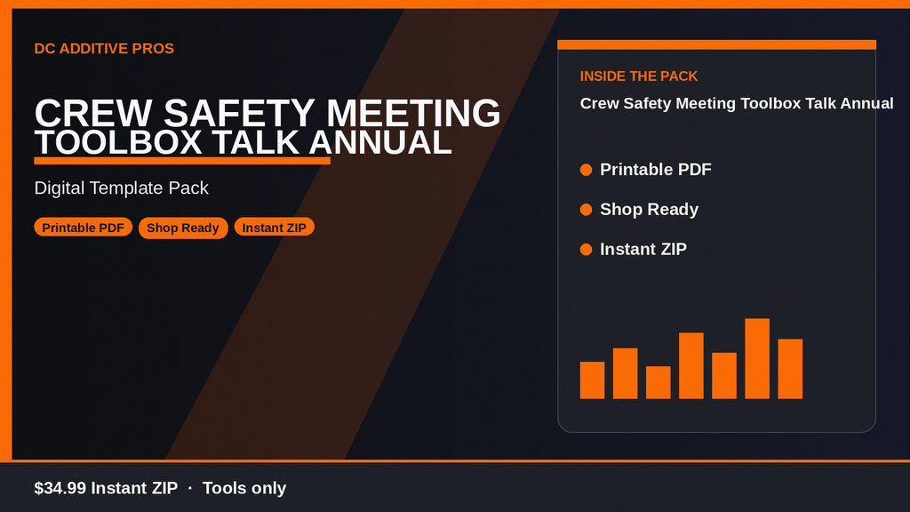 Crew Safety Meeting / Toolbox Talk Annual Pack cover landscape