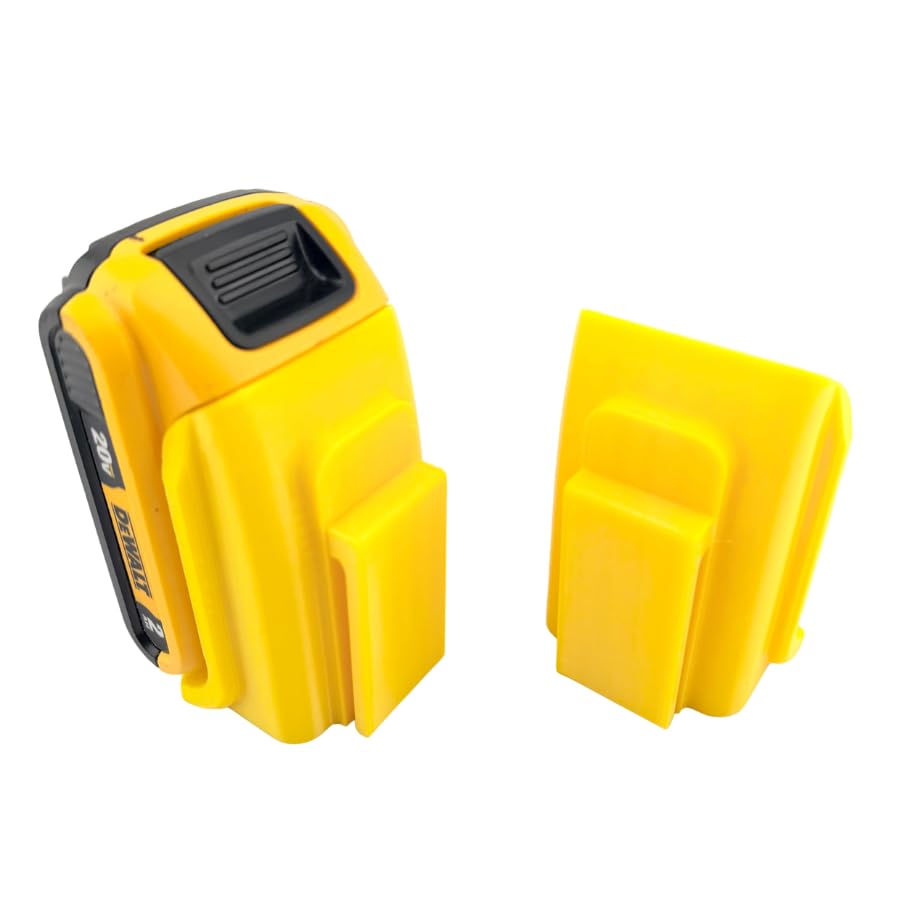DeWalt 20V MAX Battery Belt Clip Holder 2-Pack Compatible with 60V XR FlexVolt PowerStack, Yellow | Made in USA