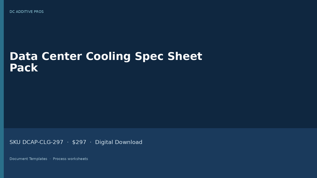 Data Center Cooling Spec Sheet Pack digital download landscape cover