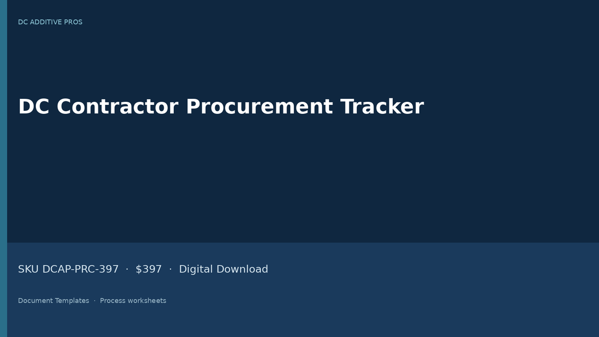 DC Contractor Procurement Tracker digital download landscape cover