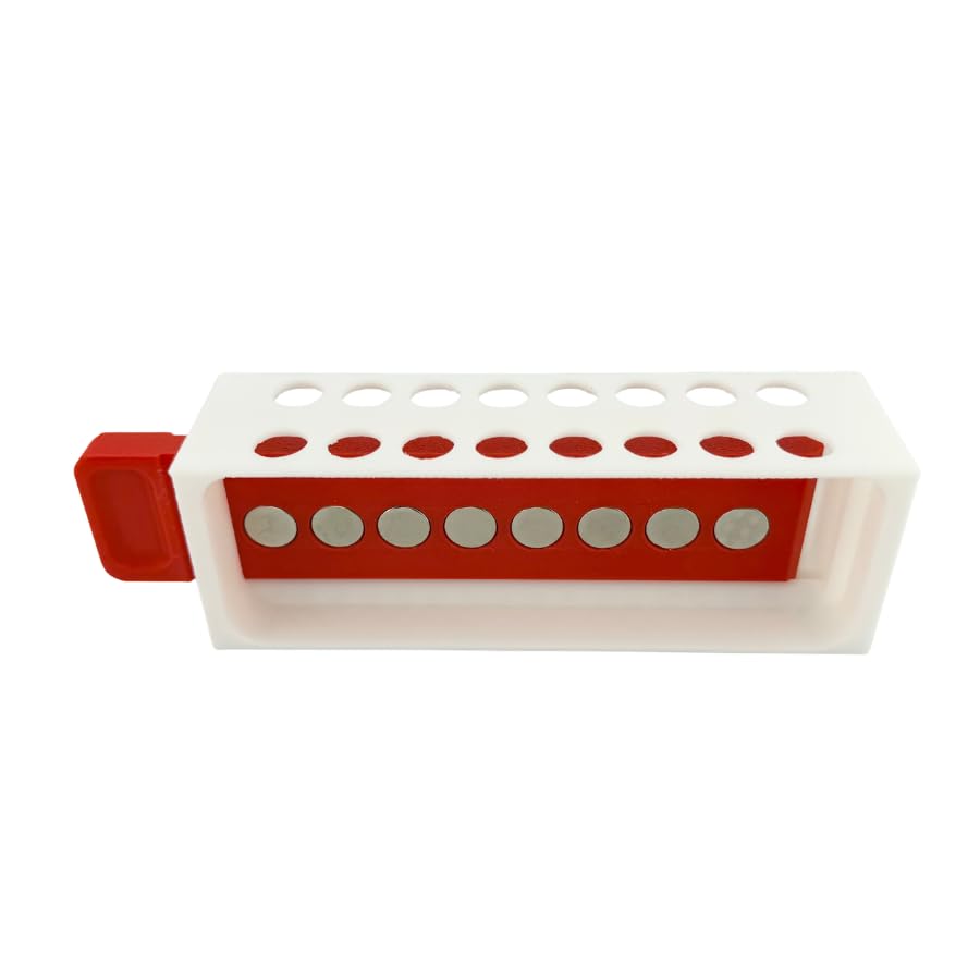 Magnetic Separation Rack for 1.5 mL and 2.0 mL Centrifuge Tubes, 16-Tube Capacity with Sliding Magnet Bar | Made in USA