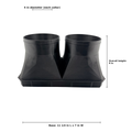 Dual 5 Inch Cold Air Duct Adapter dimension diagram on white background, Made in USA: 5 in diameter each collar, base 11 1/4 in L x 7 in W, overall height 6 in
