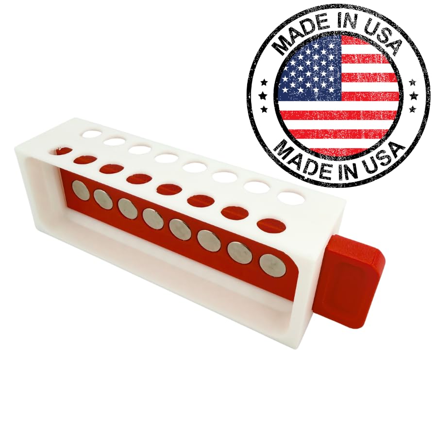 Magnetic Separation Rack for 1.5 mL and 2.0 mL Centrifuge Tubes, 16-Tube Capacity with Sliding Magnet Bar | Made in USA
