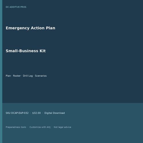 Emergency action plan template kit cover square EAP drill log roster