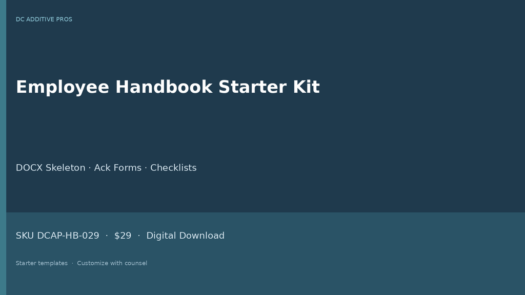 Employee handbook starter kit landscape employee acknowledgment form pack for small business