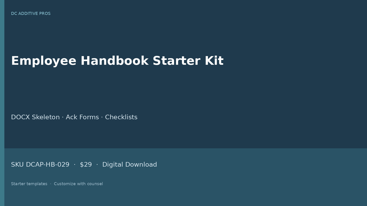 Employee handbook starter kit landscape employee acknowledgment form pack for small business