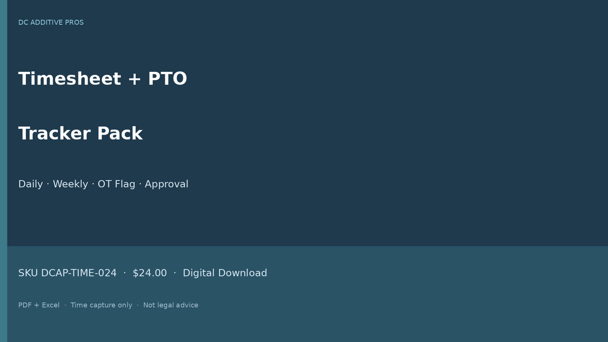 Employee timesheet and time off request form landscape cover PTO tracker