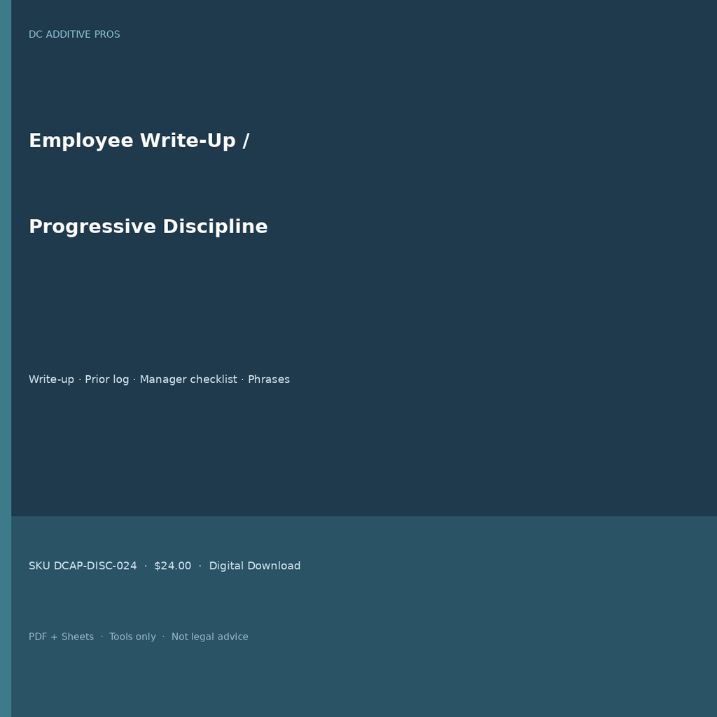 Employee write up form progressive discipline pack cover square