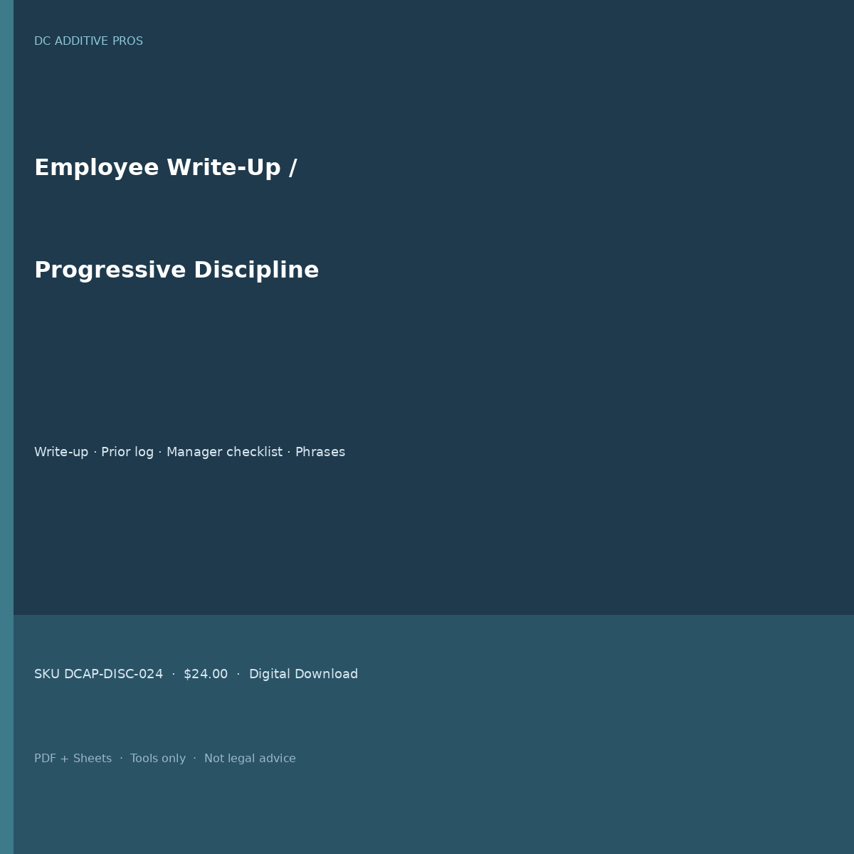 Employee write up form progressive discipline pack cover square