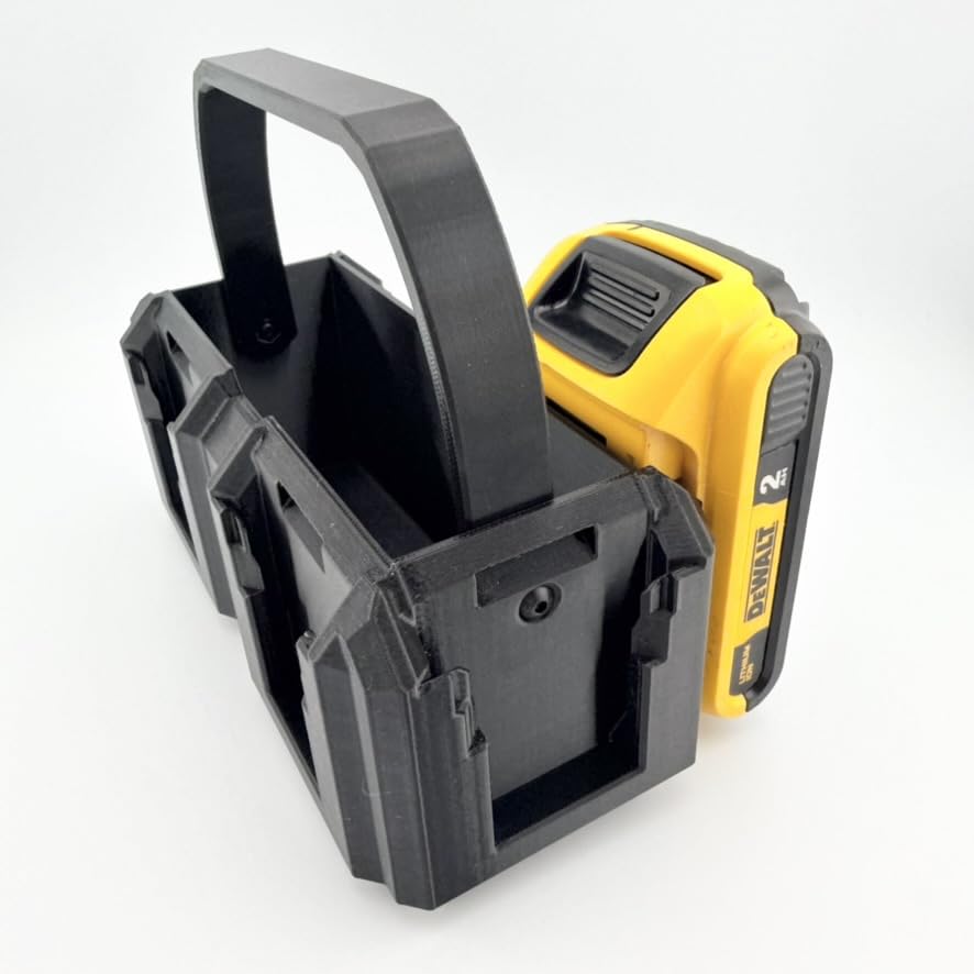 DeWalt Battery Organizer Carrier, Holds 6 20V MAX 60V XR FlexVolt PowerStack Batteries | Heavy Duty Engineered Polymer with Integrated Tray | Made in USA