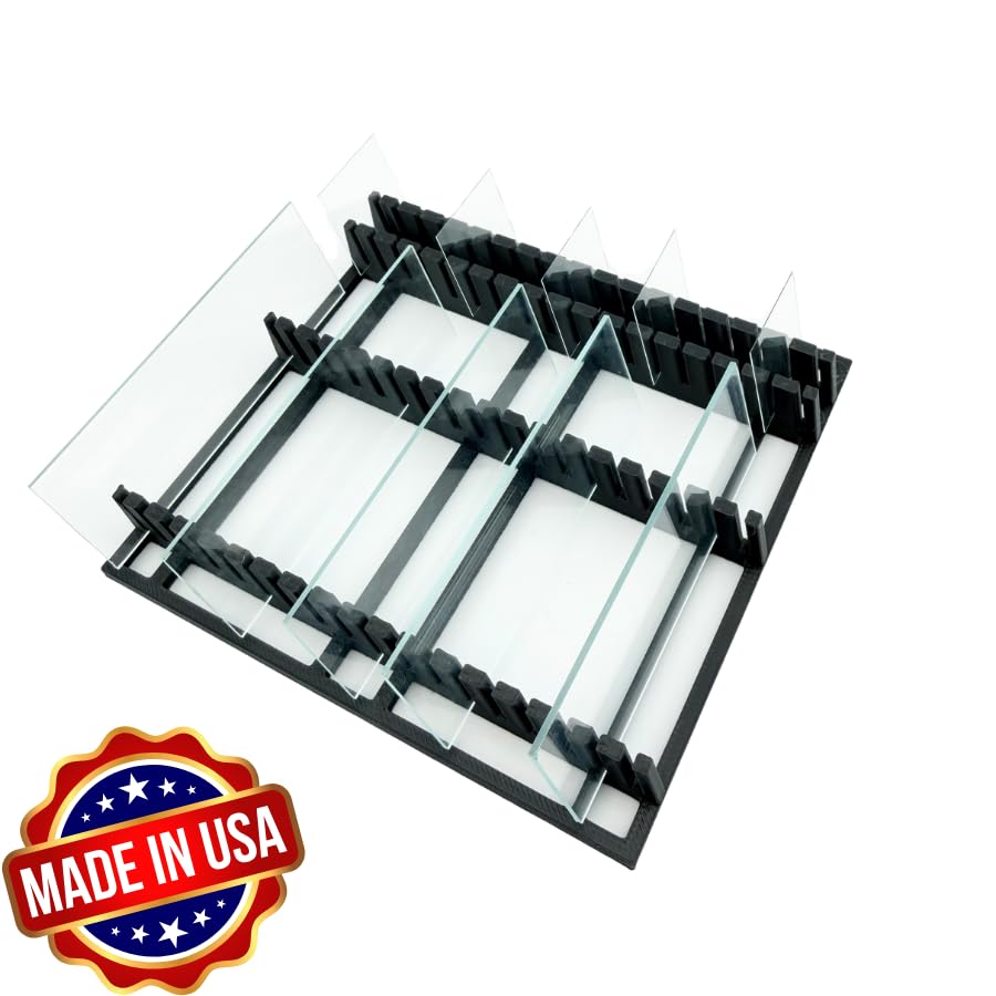 Microscope Slide Rack, 18-Position Slide and Cover Slip Organizer Stand for Laboratory Use | Durable Bench Storage Holder | Made in USA