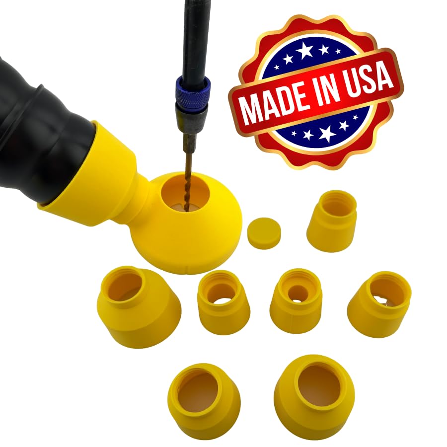 Universal Drill Dust Collector Kit, 8-Piece Vacuum Hose Adapter Set for 20 to 55 mm, Fits Most Drills, Dust Shields and Shop Vacs, For Drywall, Masonry, Concrete, Home Renovation