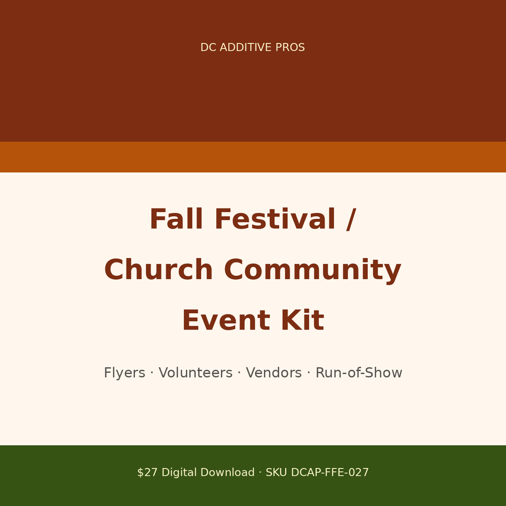 Fall Festival / Church Community Event Kit digital download cover