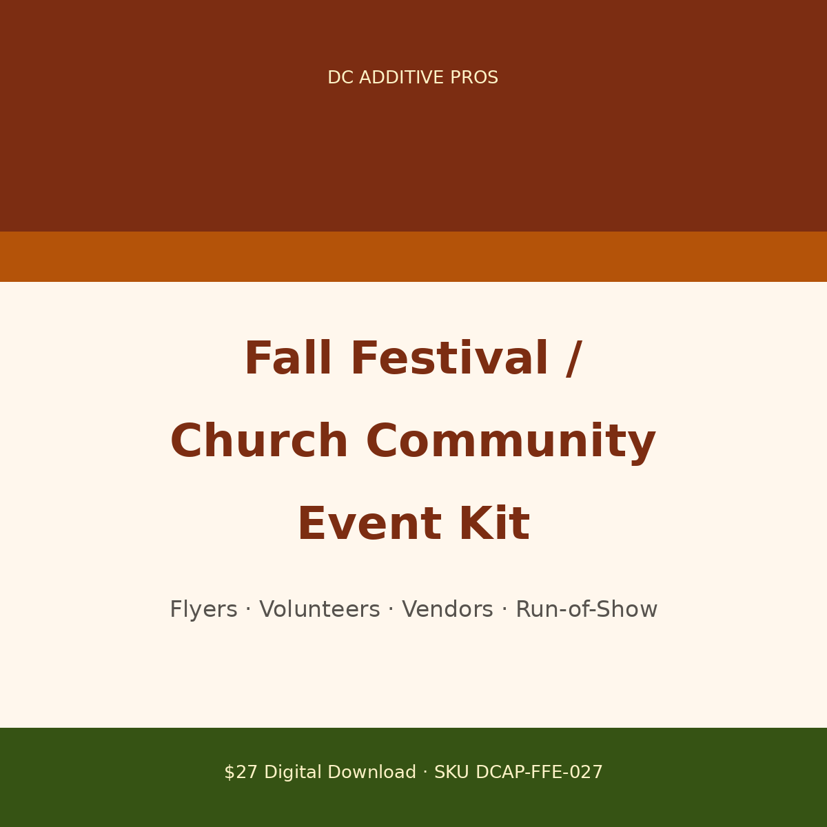 Fall Festival / Church Community Event Kit digital download cover