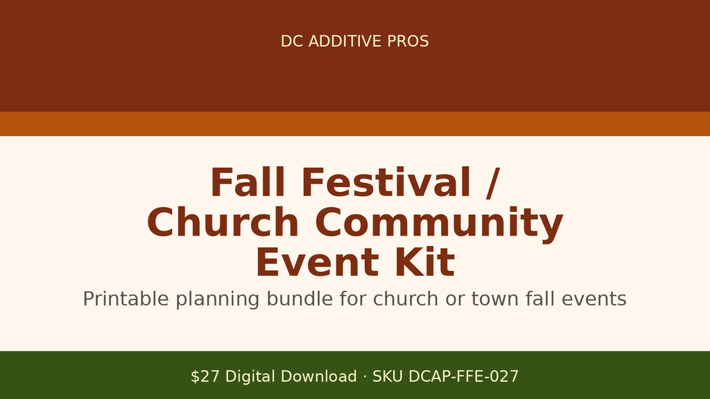 Fall Festival / Church Community Event Kit digital download landscape cover