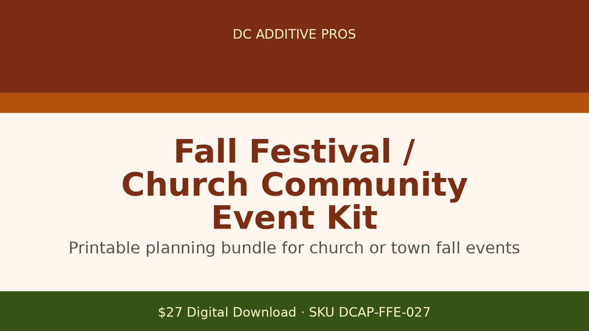 Fall Festival / Church Community Event Kit digital download landscape cover