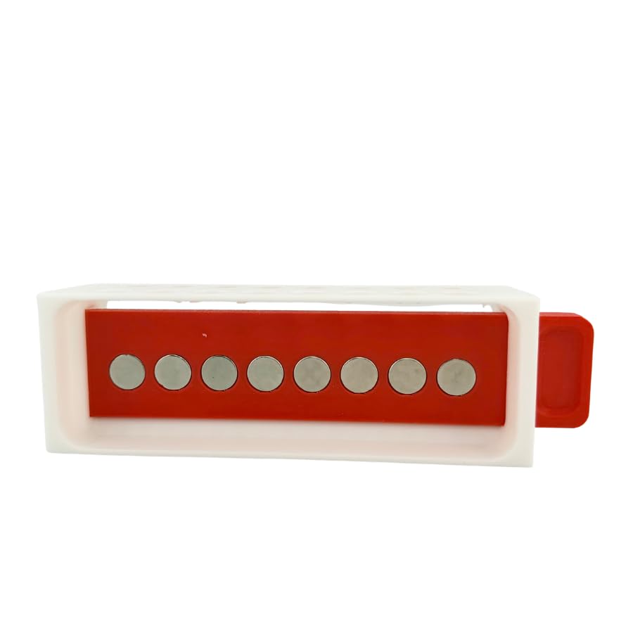 Magnetic Separation Rack for 1.5 mL and 2.0 mL Centrifuge Tubes, 16-Tube Capacity with Sliding Magnet Bar | Made in USA