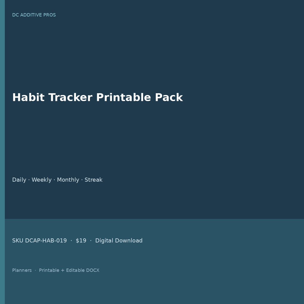 Habit Tracker Printable Pack digital download cover