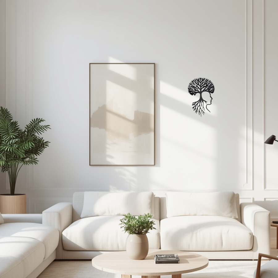 Psychology Wall Art Tree of Life Head Silhouette 15" Mind & Nature Sculpture | Made in USA