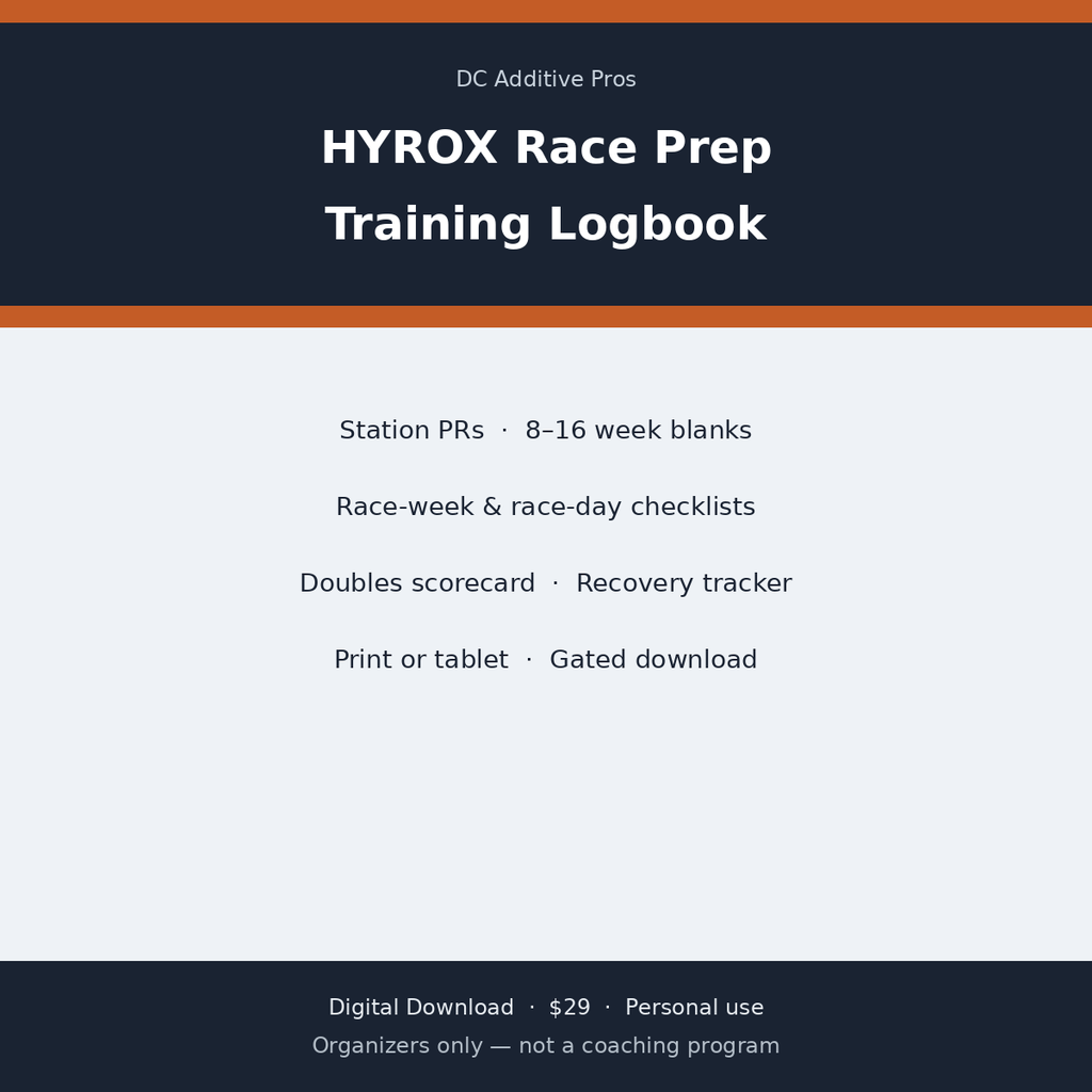 HYROX Race Prep Training Logbook digital download cover