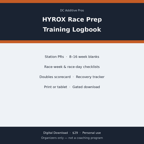 HYROX Race Prep Training Logbook digital download cover