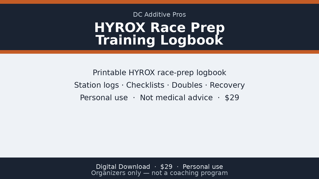 HYROX Race Prep Training Logbook digital download landscape cover