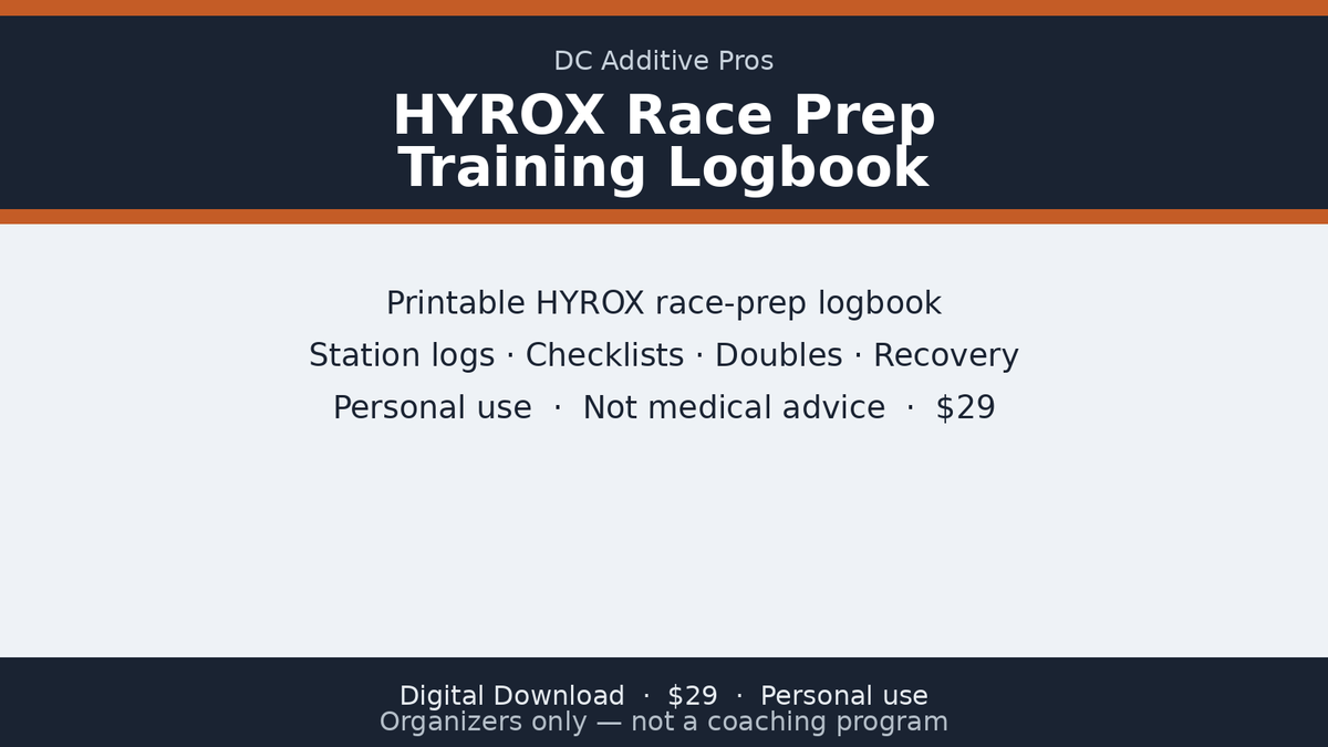 HYROX Race Prep Training Logbook digital download landscape cover