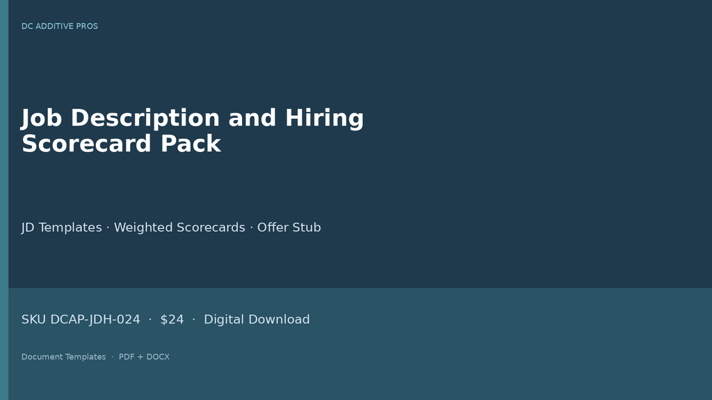 Job Description and Hiring Scorecard Pack digital download landscape cover