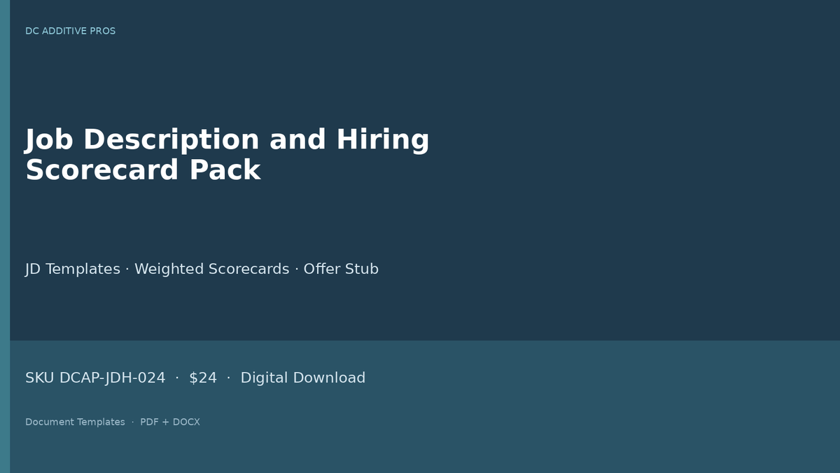 Job Description and Hiring Scorecard Pack digital download landscape cover