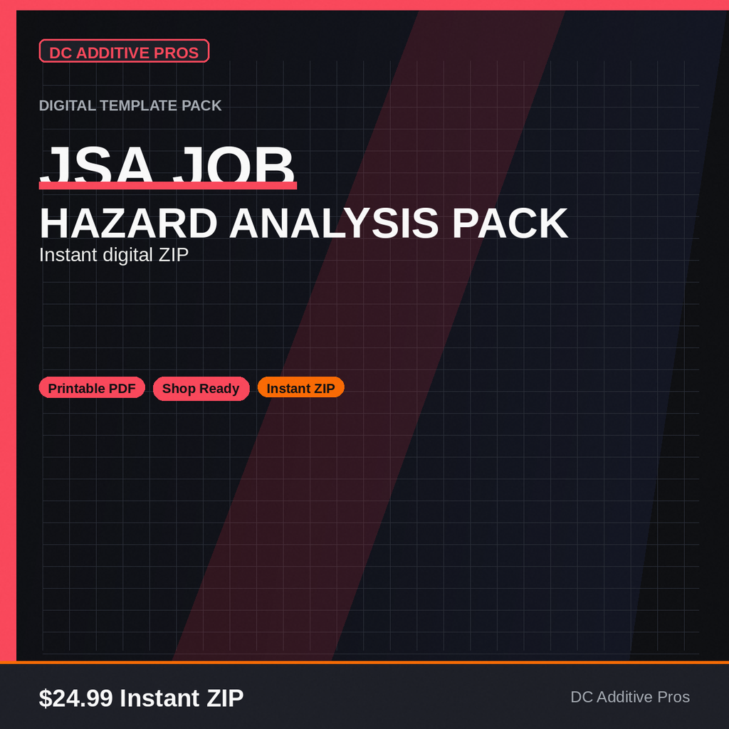 JSA / Job Hazard Analysis Pack cover square