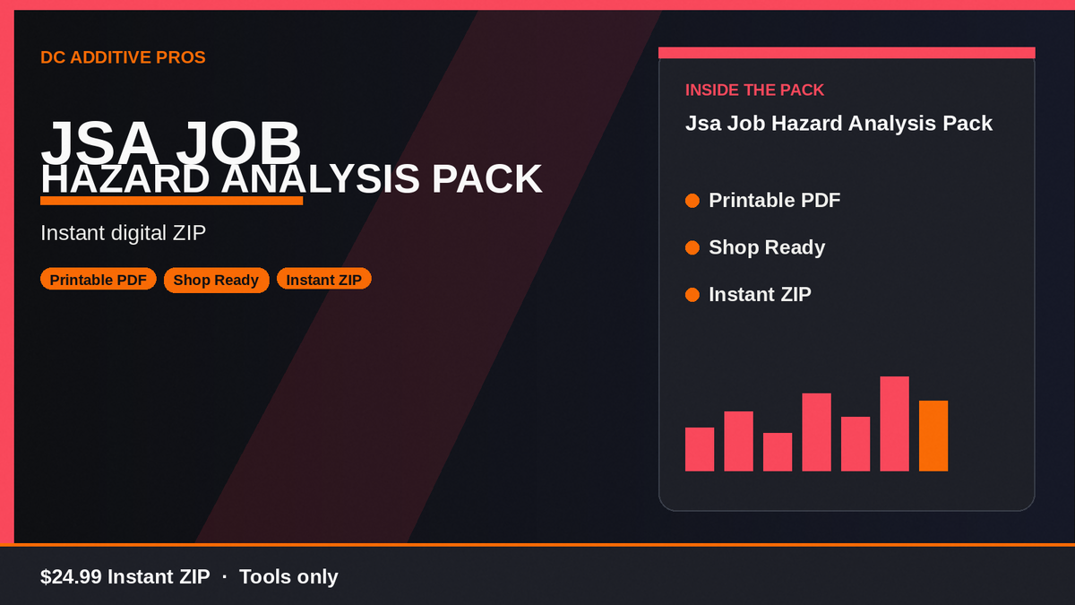JSA / Job Hazard Analysis Pack cover landscape