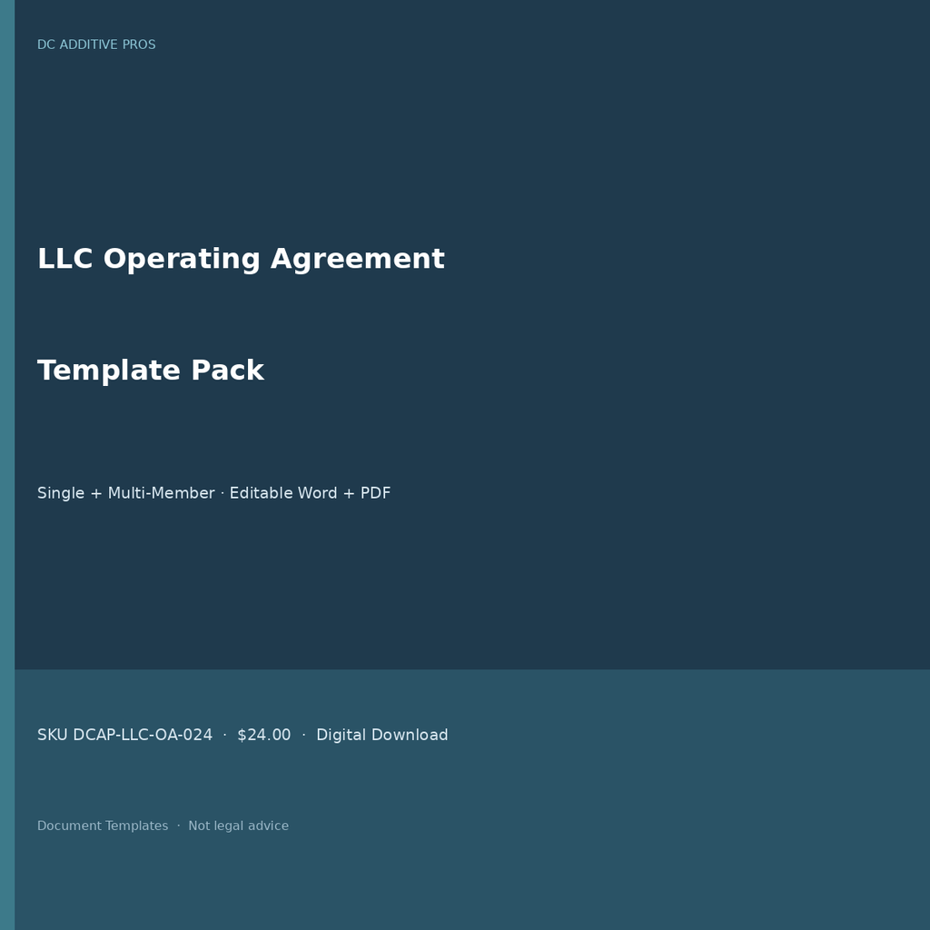 LLC operating agreement template pack cover: single member LLC operating agreement Word and multi member LLC agreement download