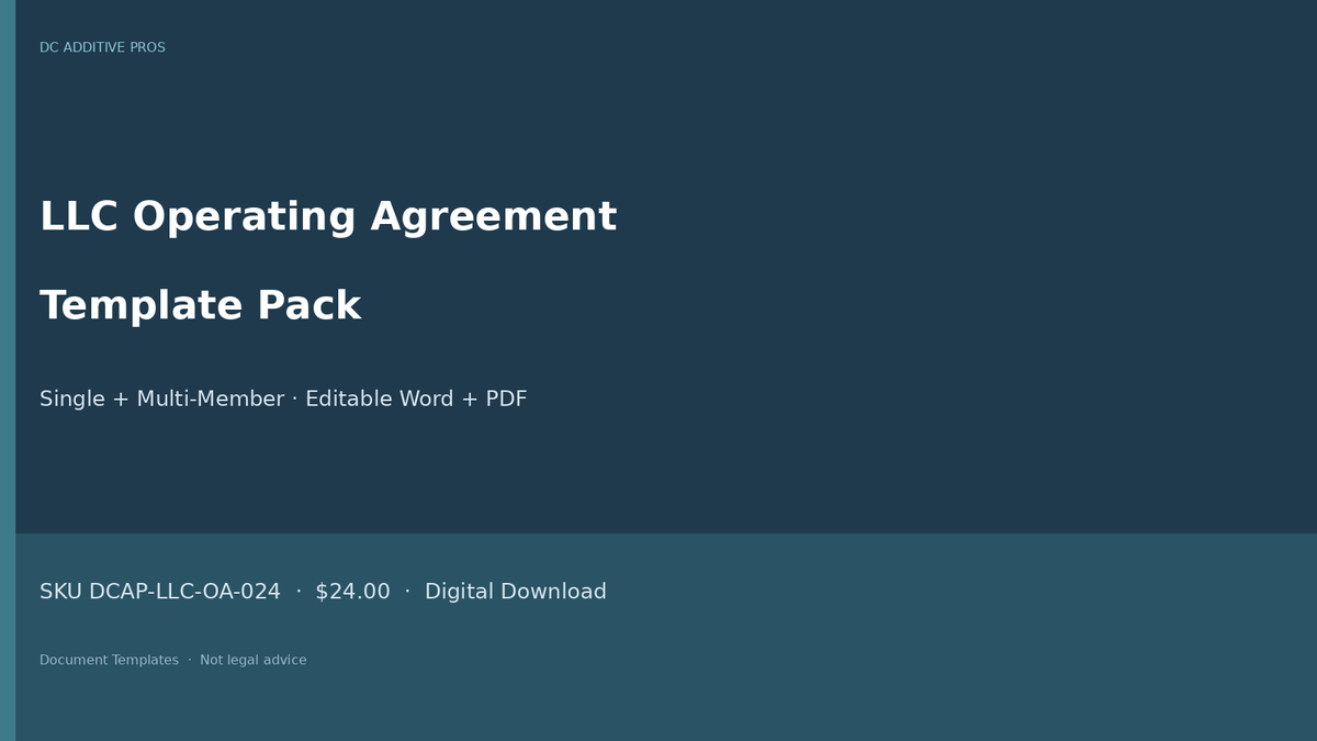 LLC operating agreement template landscape: do I need an operating agreement for my LLC editable Word single and multi member