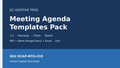 Meeting Agenda Templates Pack digital download landscape cover