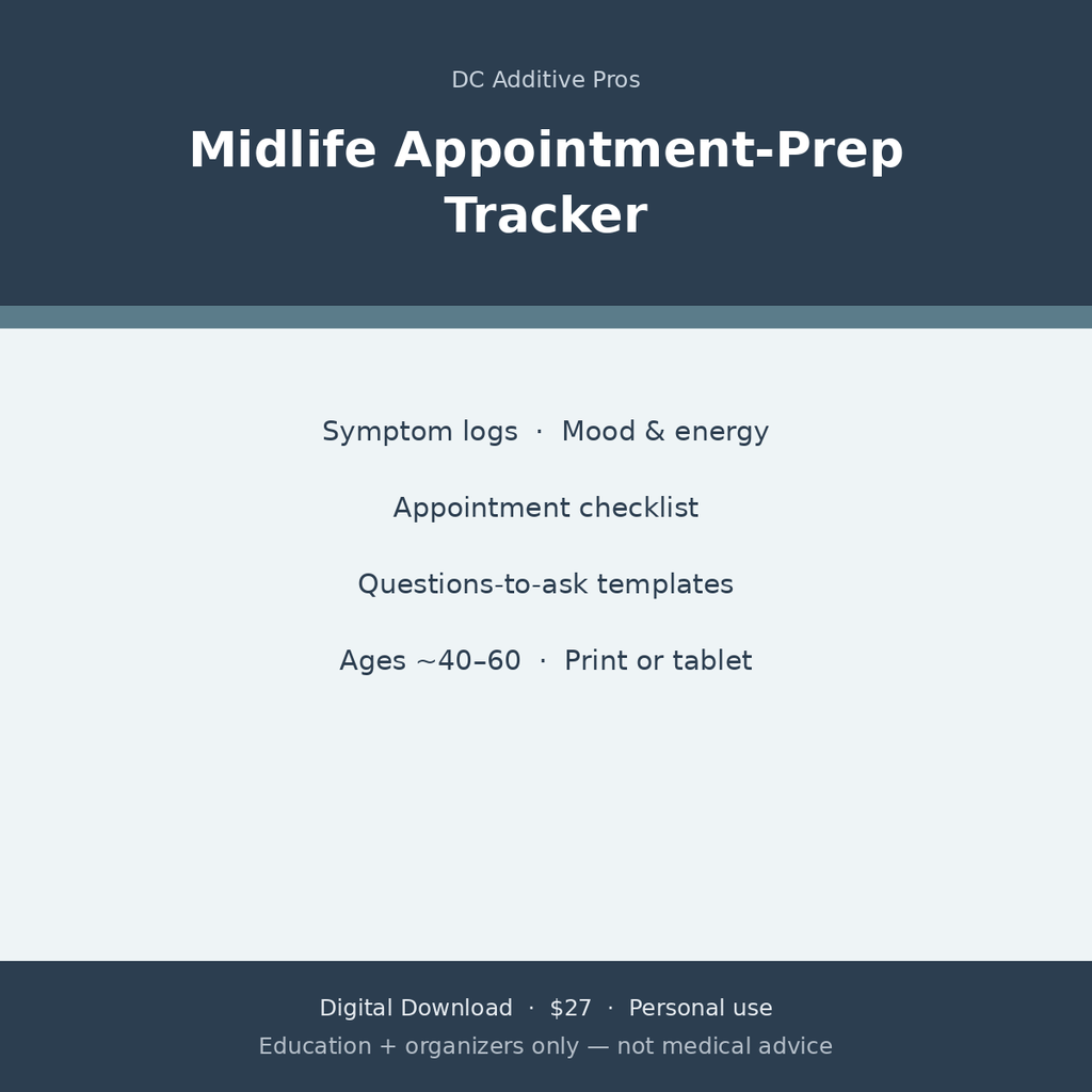 Midlife Appointment-Prep Tracker digital download cover