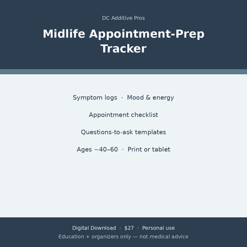 Midlife Appointment-Prep Tracker digital download cover