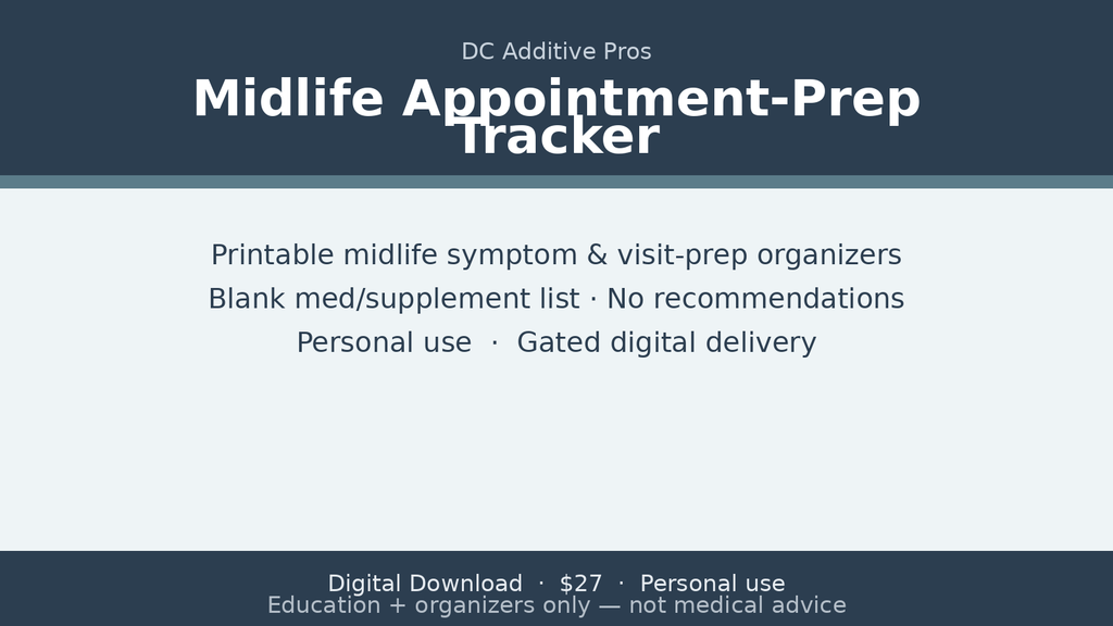Midlife Appointment-Prep Tracker digital download landscape cover