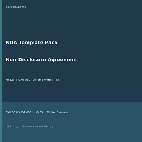 NDA Template Pack cover Mutual and One-Way non disclosure agreement editable Word PDF