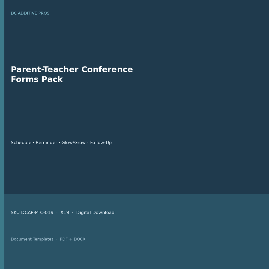 Parent-Teacher Conference Forms Pack digital download cover