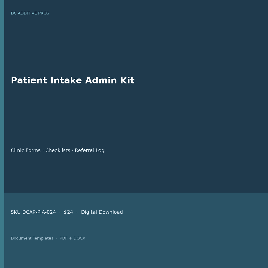 Patient Intake Admin Kit digital download cover