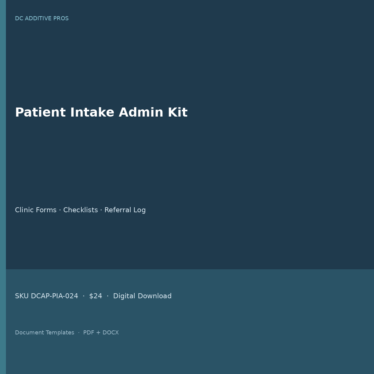 Patient Intake Admin Kit digital download cover