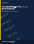 Post Bench Blogger Planner and Worksheet Pack preview. PREVIEW / NOT THE FULL PACK