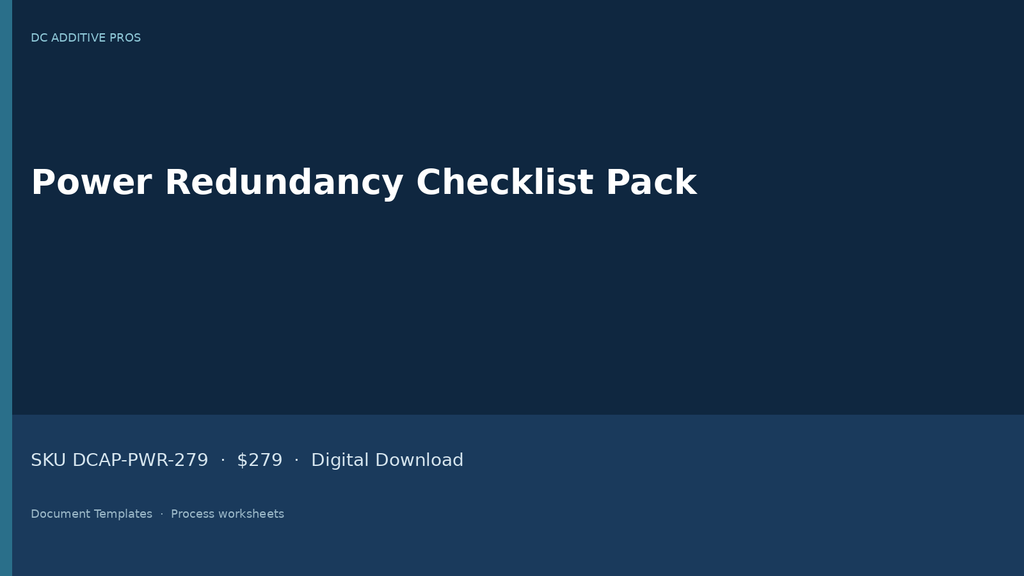 Power Redundancy Checklist Pack digital download landscape cover