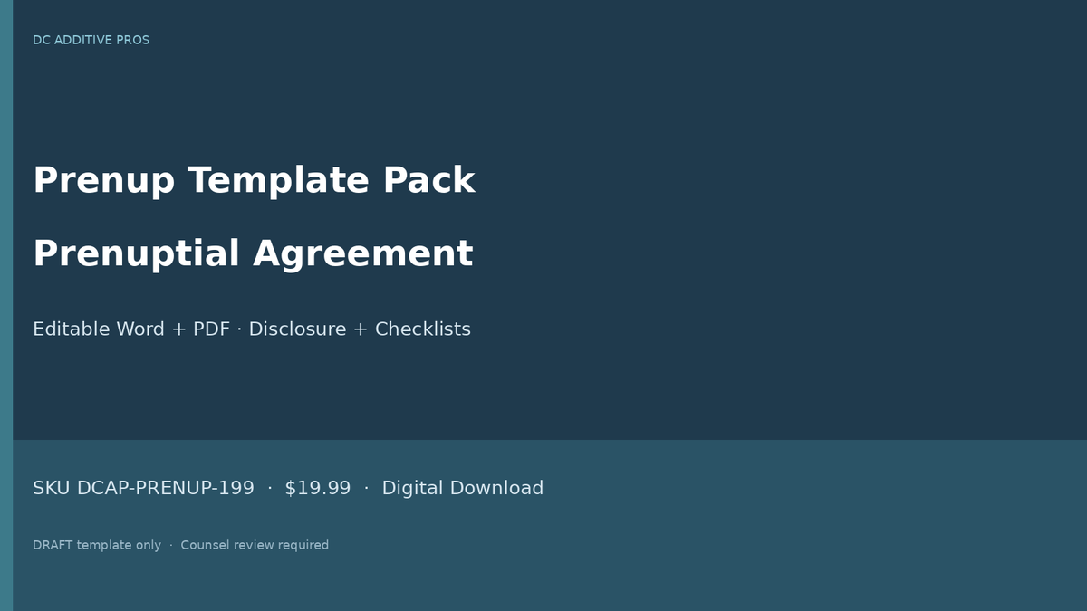 Prenup Template Pack landscape prenuptial agreement template editable Word