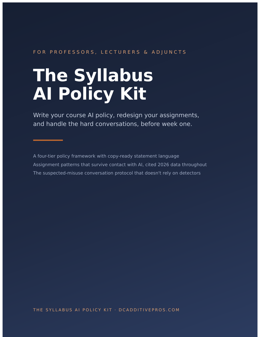 The Syllabus AI Policy Kit cover: write your course AI policy before week one