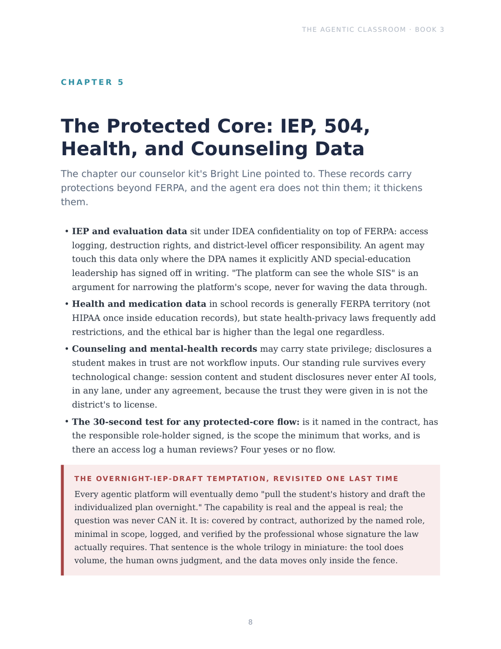 The protected core: IEP, 504, health, and counseling data rules